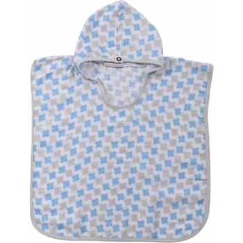 XKKO Муселиново пончо от бамбук Xkko - Cross Baby Blue, 1-2 години (8594161571483)