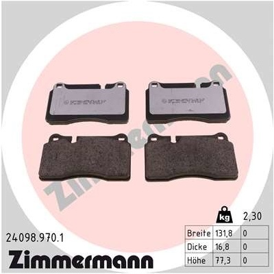 ZIMMERMANN Sada brzdových platničiek kotúčovej brzdy 240989701