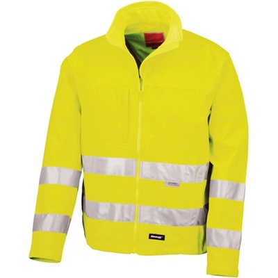 Result High Vis Unisex softshellová reflexná bunda R117X Fluorescent Yellow