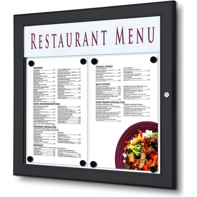 Jansen Display s.r.o. Vonkajšia MENU vitrína 2x A4, čierna