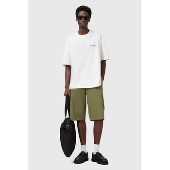 AllSaints Памучен къс панталон AllSaints FLYNN мъжки в зелено M019TC (M019TC)