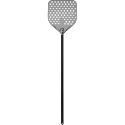 TECHNICA Černá, perforovaná lopata na pizzu z anodového hliníku s hliníkovým úchytem, čtvercová, 355x405x1500 mm | TECHNICA, Pizza Line