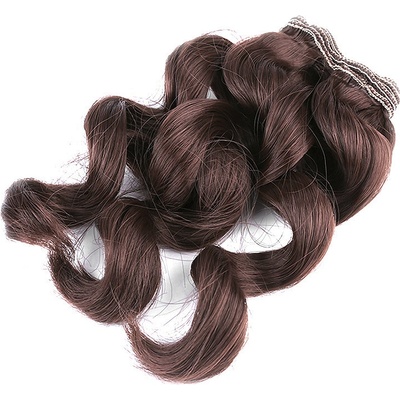 Paruka / vlasy pro panenky 25 cm vlnité hnědá
