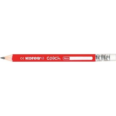 Kores Jumbo trojhranná ceruzka Coach 3/4 dĺžka s gumou 3 ks