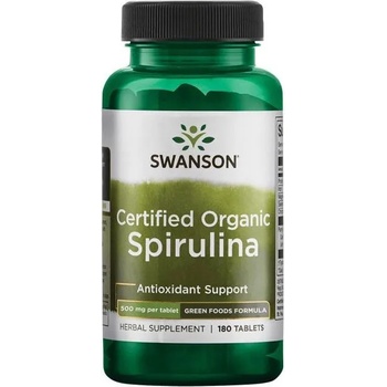 Swanson Certified Organic Spirulina, 500 mg, 180 таблетки, Swanson (SWR044)