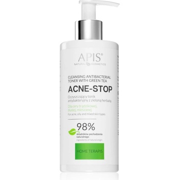 APIS NATURAL COSMETICS Acne-Stop Home TerApis успокояващ почистващ тоник за мазна и проблемна кожа 300ml