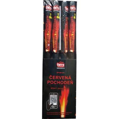 Tarra pyrotechnik BENGÁLSKÝ OHEŇ ČERVENÁ POCHODENŇ 4 ks