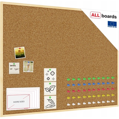 ALLboards Korková nástěnka 120 x 90 dřevěný rám + špendlíky