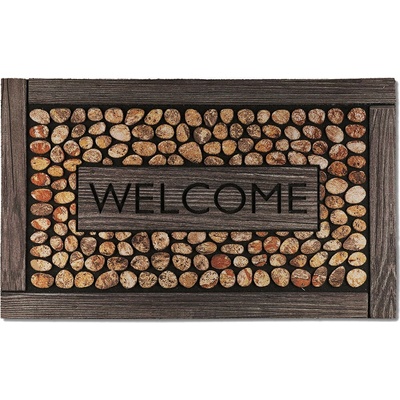 J-Line Residence 007 welcome framed pebbles Antracitová 45x75 cm