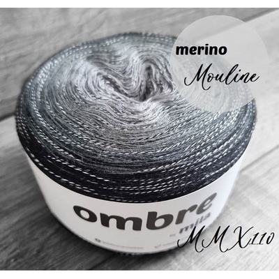 MILA OMBRE MERINO Mouliné 1200m/4nitka MMX110 - ODSTÍNY ŠEDI