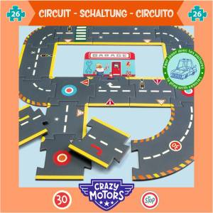 DJECO Образователен пъзел Djeco Crazy Motors - Пъзел гигант, 26 части (DJ05498) - baby
