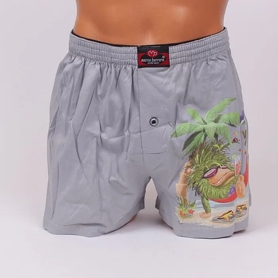 Памучен боксер в светлосив цвят с апликация