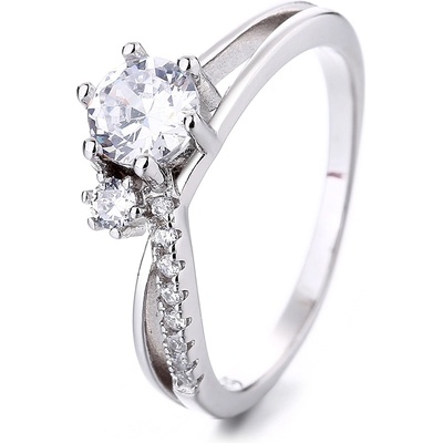 DELIS Пръстен от сребро 925, jw1309, елегантен дизайн с камък, с родиево покритие (jw1309)