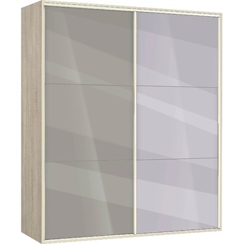 Bogdan Furniture G Гардероб с плъзгащи врати и огледало Memo. bg, модел BM-Ava 41, ГБ сонома и бяло гланц