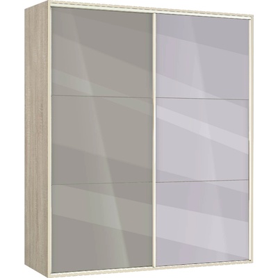 Bogdan Furniture G Гардероб с плъзгащи врати и огледало Memo. bg, модел BM-Ava 41, ГБ сонома и бяло гланц