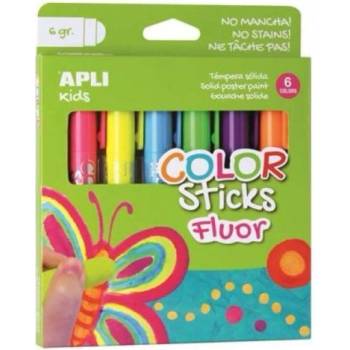 Apli Color Sticks temperové barvy suché neonové 6 x 6 g, sada