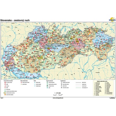 Cartographia Nástenná mapa Slovensko - cestovný ruch