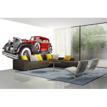 DIMEX ART Самозалепваща се флизелинова фототапета стара червена кола 375 x 250 см