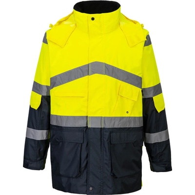 Portwest S760 Hi-Vis reflexná bunda žltá/tmavomodrá