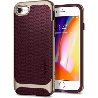 Spigen Neo Hybrid Case - хибриден кейс с висока степен на защита за iPhone SE (2020), iPhone 8, iPhone 7 (бургунди)