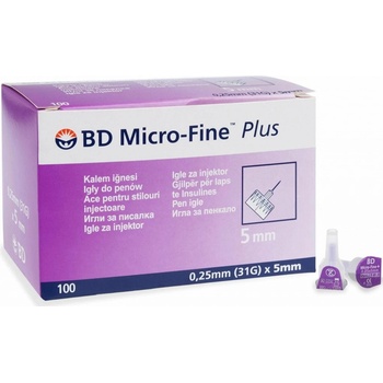 Bd Micro Fine Plus Inzulínové Ihly 31 G - ihly do aplikátorov inzulínu 0,25 x 5 mm 10x10 ks