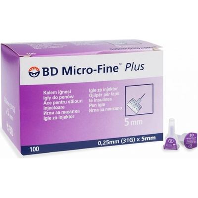 Bd Micro Fine Plus Inzulínové Ihly 31 G - ihly do aplikátorov inzulínu 0,25 x 5 mm 10x10 ks