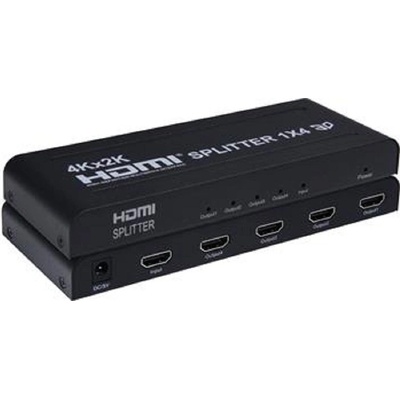 PremiumCord HDMI splitter 1-4 porty, kovové pouzdro, 4K, FULL HD, 3D KHSPLIT4B – Zboží Živě