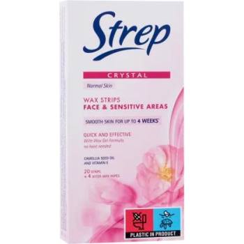 Strep Crystal Wax Strips Face & Sensitive Areas Normal Skin депилиращи ленти за лице и чувствителни зони 20 бр за жени