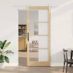 vidaXL Преплъзваща се врата 93 x 232 см Естествен (3332375)