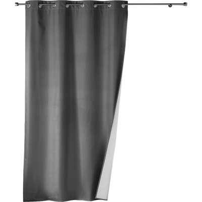 Douceur d'intérieur Záclona na průvlečných kroužcích ICEMOUNT CHARCOAL GREY, 140 x 260 cm, termoizolační šedá
