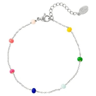 Ornamenti náramek Colourful beads silver OOR300147