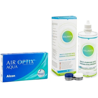 Alcon Air Optix Aqua 6 čoček + Solunate Multi-Purpose 400 ml s pouzdrem