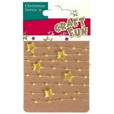 CRAFT FUN dekoračná reťaz s hviezdičkami dĺžka 1,2m rôzne farby Strieborná