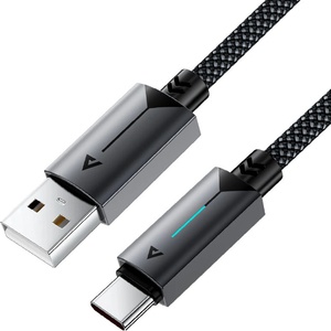 ACEFAST - Кабел за данни (C19-04) - USB към Type-C, бързо зареждане, 3A, устойчив на огъване, найлонова оплетка, 1.2 м - черен