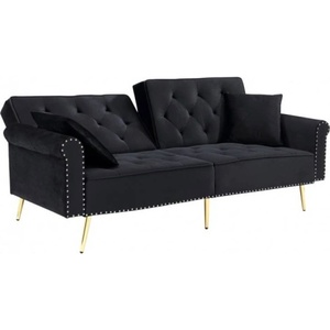 Bogdan Furniture Europe Диван Мебели Богдан модел Boris-E20, цвят: черно с златни елементи