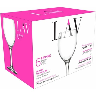 LAV Pohár Empire sklenený na víno 63x169 mm bal. 6 x 245 ml