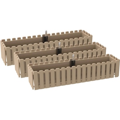 Parkside® Kvetináč, 75 cm, béžový, 3 kusy (800013013)