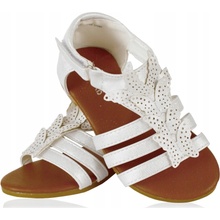 Biele sandále s jemným leskom