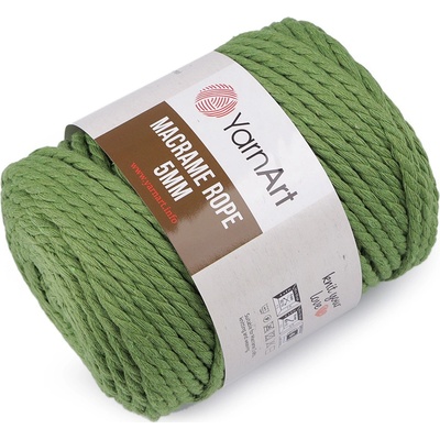 Prima-obchod Pletací příze Macrame Rope Ø5 mm 500 g rozčesávací, barva 20 (787) zelená sv.
