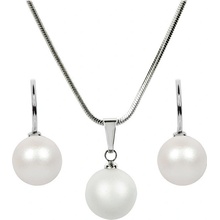 Levien sada náhrdelníku a náušnic Pearl Pearlescent White SET-041