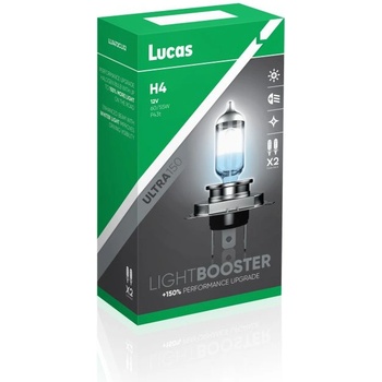 Lucas Автомобилни крушки lucas lucas h4 - 12v 60/55w, +150% усилвател на светлината (721)