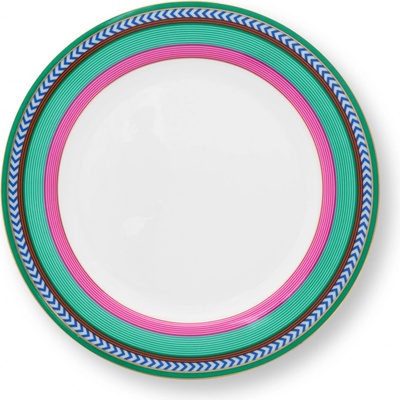 PIP Studio Talíř mělký Chique Stripes růžová-zelená 23 cm 51.001.387