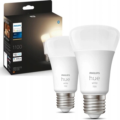 Philips LED žárovka E27 Hue 2ks 9,5W 75W teplá bílá 2700K stmívatelná