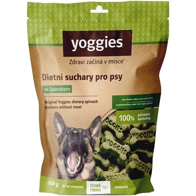 Yoggies sucháre špenátové bez mäsa a lepku 150 g