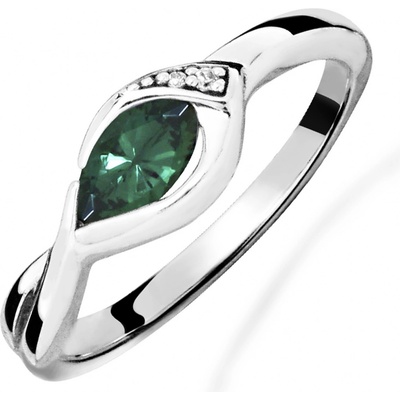 JVD Stříbrný prsten s kameny SVLR0059SH8Z4 zelená