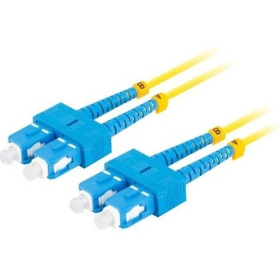 Lanberg FO-SUSU-SD11-0050-YE optický patch, SM SC/UPC-SC/UPC duplex, 5m, žlutý