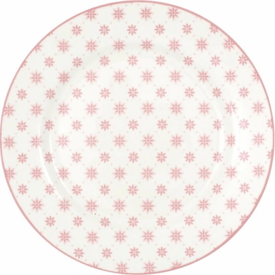 Green Gate Růžový porcelánový dezertní talíř Laurie 20,5 cm