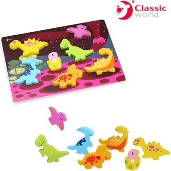 Image 1 of Classic World 3D Дървен Пъзел - Динозаври - Classic World