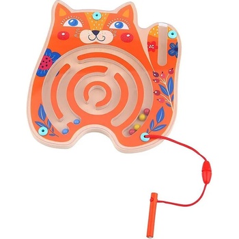 Image 1 of Tooky Toy Дървен лабиринт с топчета - Коте - Tooky Toy