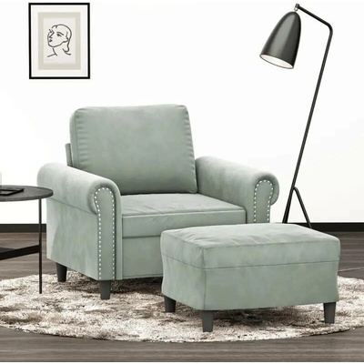 vidaXL 11461.3201205 s podnožkou světle šedé 60 cm samet